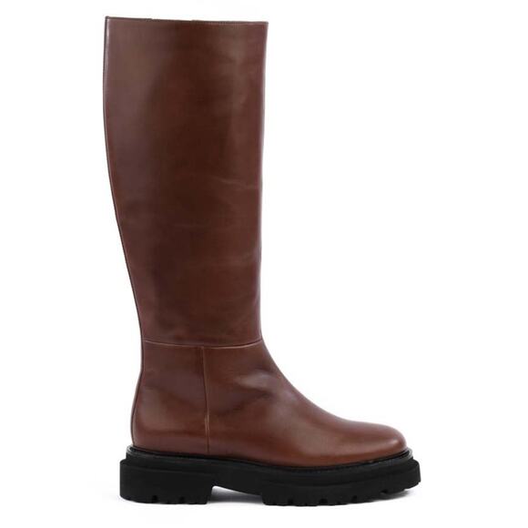 Seychelles Meet Me Halfway Tall Boots Leather Platform Round Toe Brown Size 6.5 - Picture 2 of 10